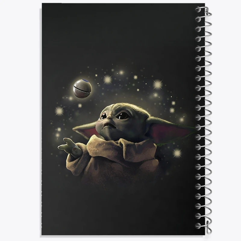 دفتر ژورنال نویسی 50 برگ خندالو مدل نقطه ای طرح بیبی یودا کد F3368