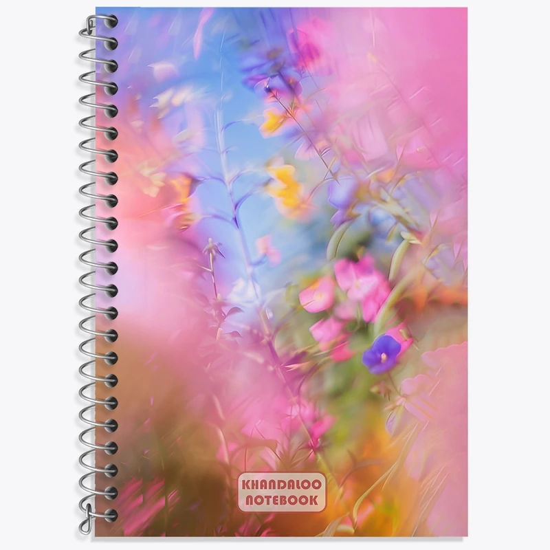 دفتر زبان 50 برگ خندالو مدل سه خط طرح گل گلی کد N8914