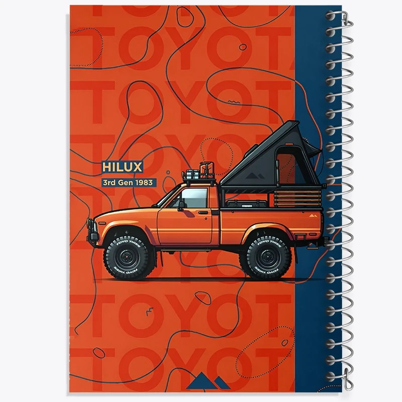 دفتر شطرنجی 50 برگ خندالو طرح هایلوکس (Hilux) کد F14167