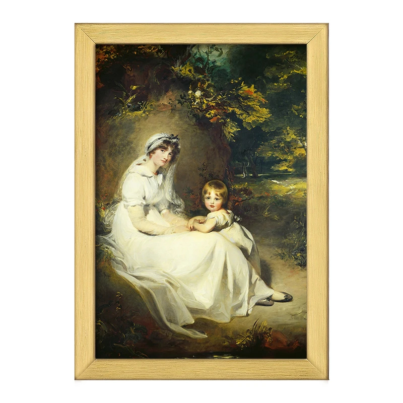 تابلو خندالو طرح نقاشی لیدی مری و پسر ارشدش اثر سر توماس لارنس کد F12359