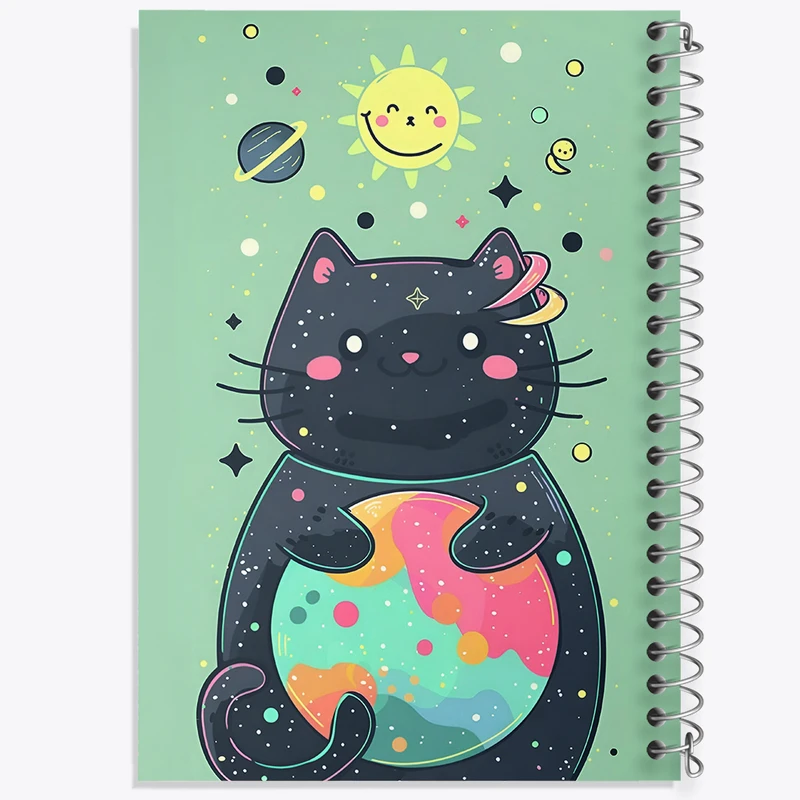 دفتر نقاشی 50 برگ خندالو طرح گربه ی فضایی کد F4240