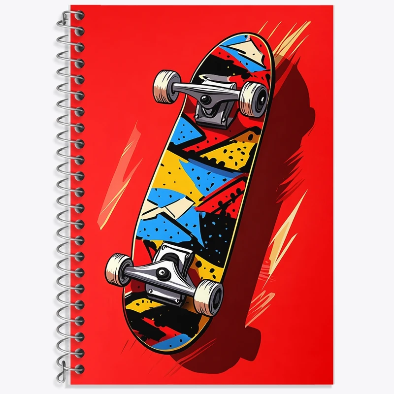 دفتر زبان 50 برگ خندالو مدل سه خط طرح اسکیت برد کد F10627