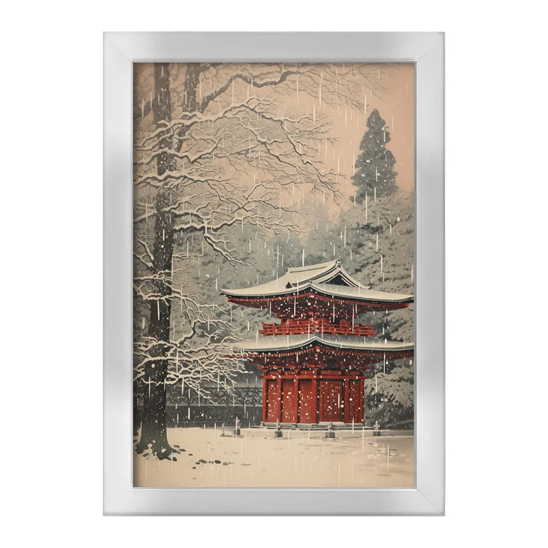 تابلو خندالو طرح خانه ی ژاپنی برفی کد F3572