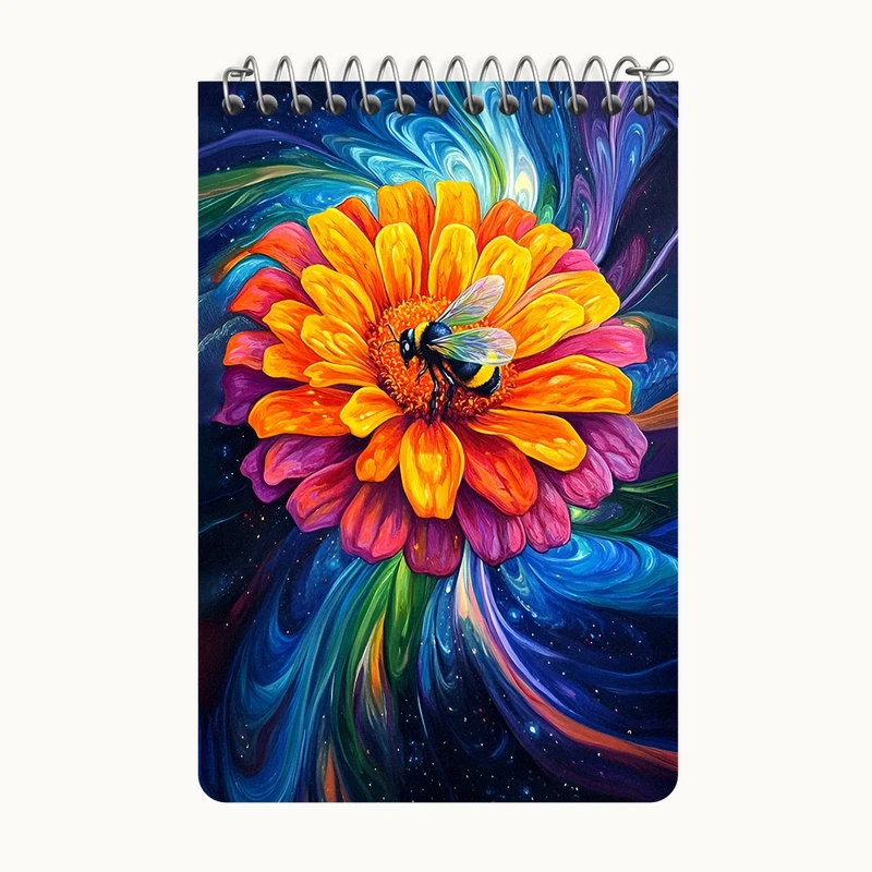 دفتر یادداشت 50 برگ خندالو طرح گل و زنبور کد F12743