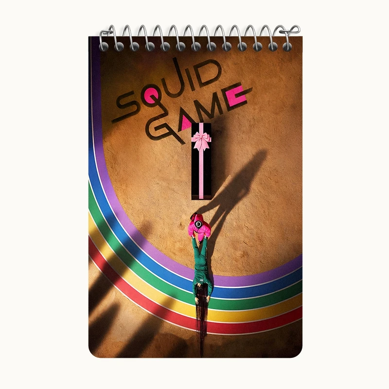 دفتر یادداشت 50 برگ خندالو طرح بازی مرکب (Squid Game) کد F10135