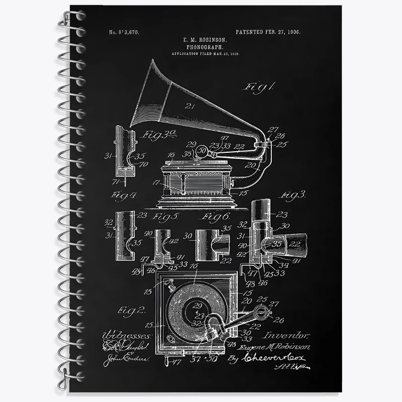 دفتر لغت 50 برگ خندالو طرح گرامافون (Gramophone) کد N8096