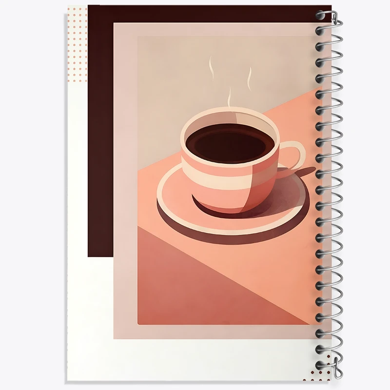 دفتر شطرنجی 50 برگ خندالو طرح قهوه (COFFEE) کد F10405