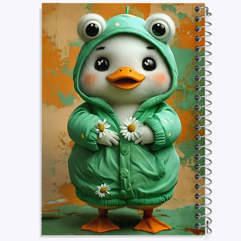 دفتر ژورنال نویسی 50 برگ خندالو مدل نقطه ای طرح اردک بامزه کد F12824