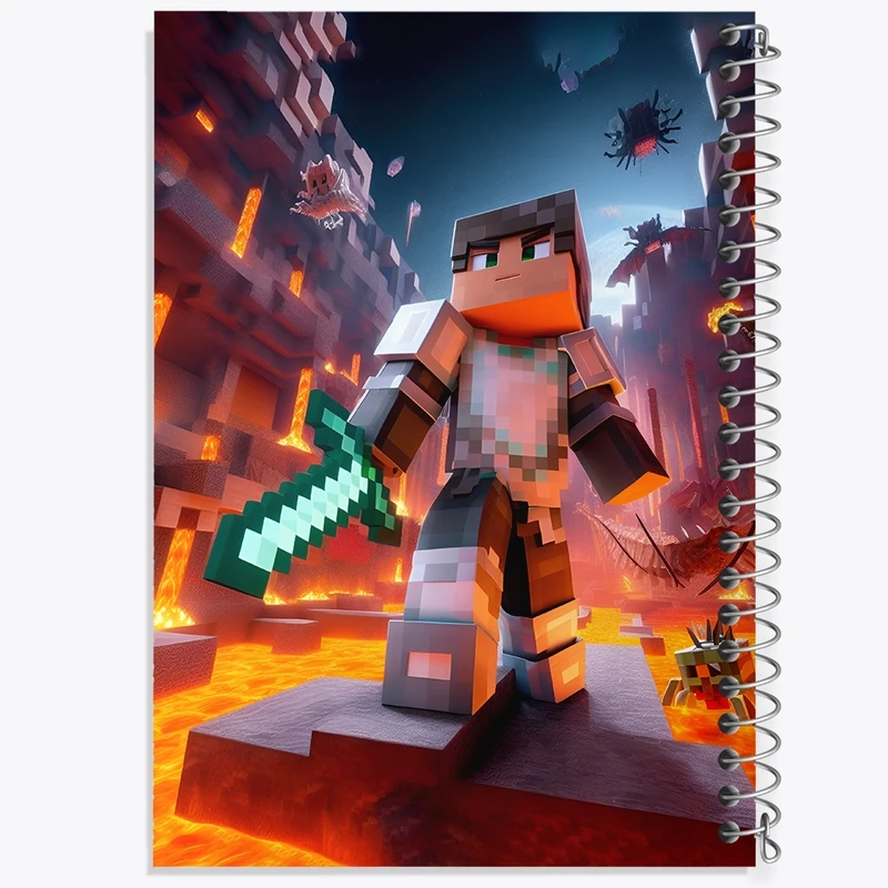 دفتر شطرنجی 50 برگ خندالو طرح ماینکرافت (Minecraft) کد F3539