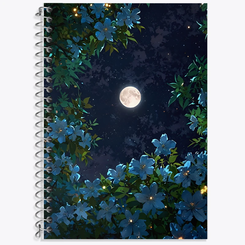 دفتر زبان 50 برگ خندالو مدل دو خط طرح ماه (Moon) کد F9177