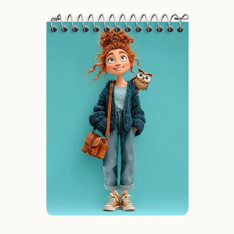 دفتر یادداشت 50 برگ خندالو طرح دخترانه بامزه کد N8367