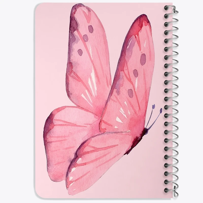 دفتر یادداشت 50 برگ خندالو طرح پروانه صورتی کد F3855