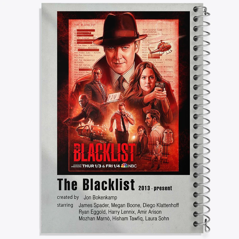 دفتر نقاشی 50 برگ خندالو طرح فهرست سیاه (The Blacklist) کد F11286