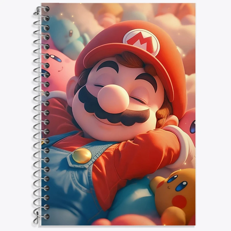 دفتر زبان 50 برگ خندالو مدل سه خط طرح سوپر ماریو (Super Mario) کد F10762