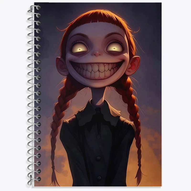 دفتر زبان 50 برگ خندالو مدل سه خط طرح دختر خون آشام کد F9650