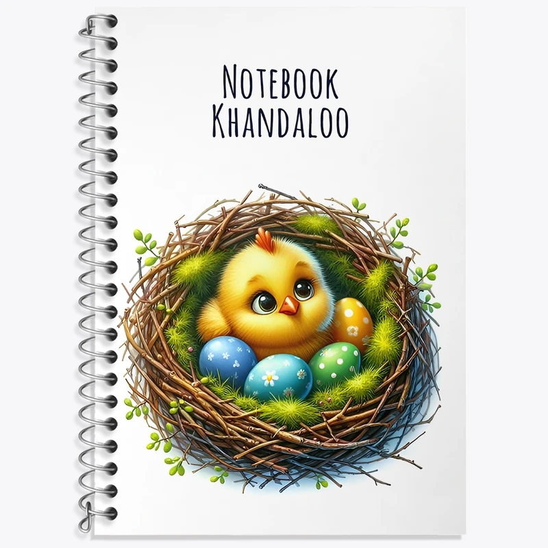 دفتر زبان 50 برگ خندالو مدل سه خط طرح جوجه بامزه کد N7251