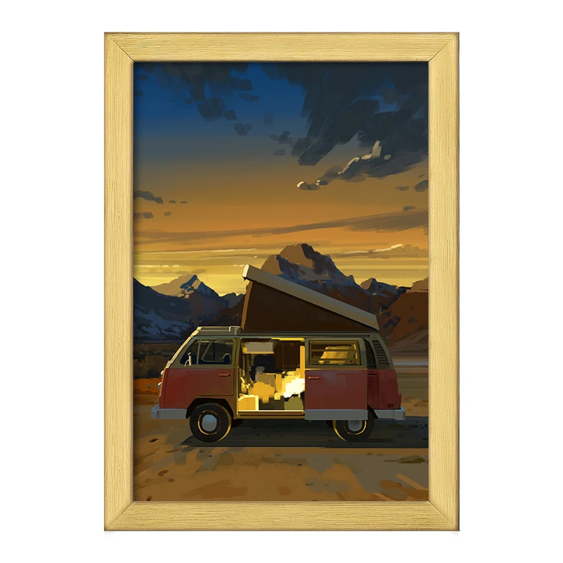 تابلو خندالو طرح کمپینگ (Camping) کد F528