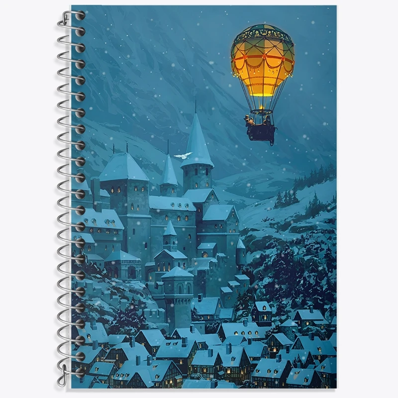 دفتر لغت 50 برگ خندالو طرح بالنی بر فراز شهر کد F8719