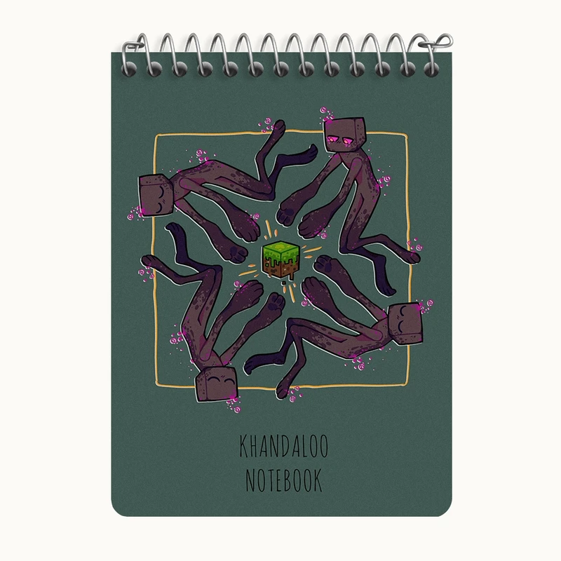 دفتر یادداشت 50 برگ خندالو طرح بازی ماینکرافت (Minecraft) کد N8779