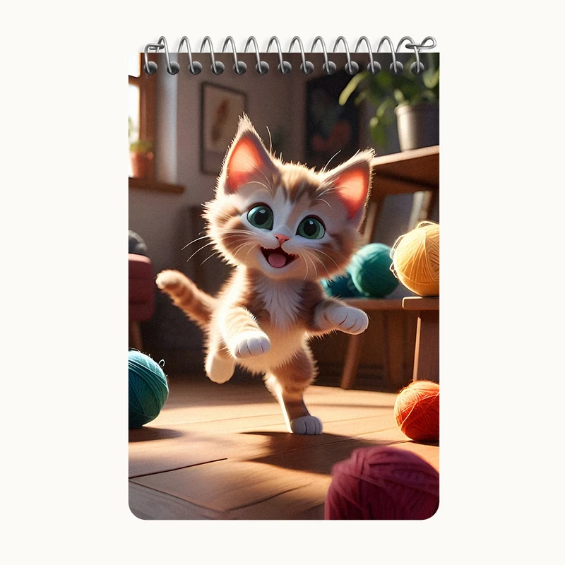 دفتر یادداشت 50 برگ خندالو طرح گربه (Cat) کد F6514