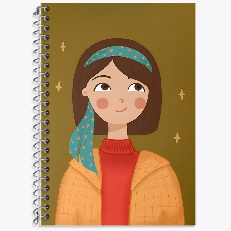 دفتر زبان 50 برگ خندالو مدل دو خط طرح دخترانه کد F12010