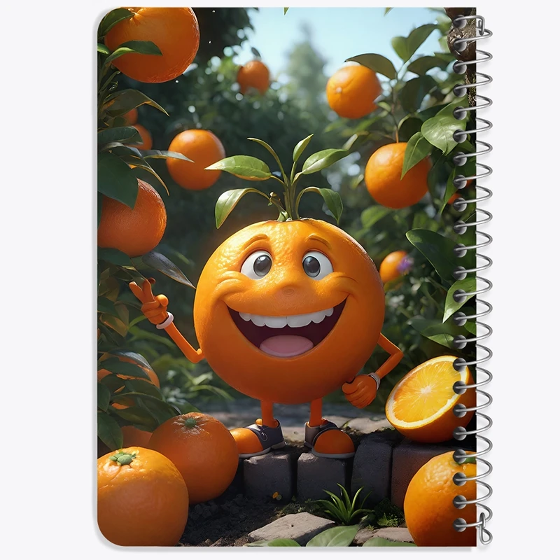 دفتر یادداشت 50 برگ خندالو طرح پرتقال بامزه کد F8617