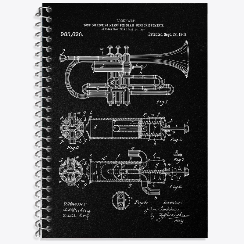 دفتر زبان 50 برگ خندالو مدل دو خط طرح ترومپت (Trumpet) کد N8097