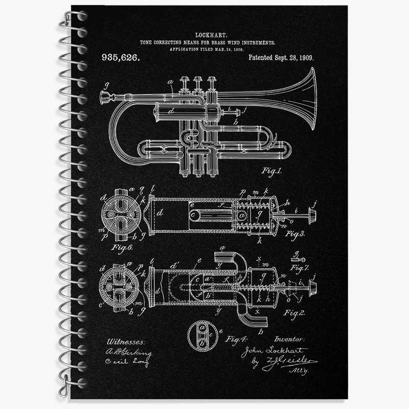 دفتر نت موسیقی 50 برگ خندالو طرح ترومپت (Trumpet) کد N8097