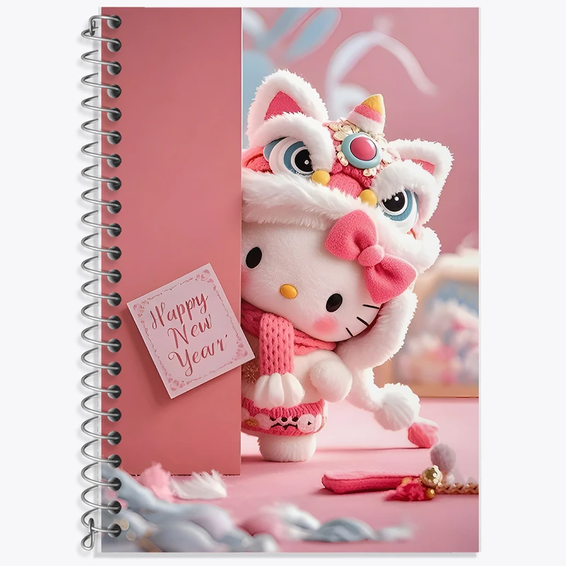 دفتر زبان 50 برگ خندالو مدل دو خط طرح هلو کیتی (Hello Kitty) کد F11807