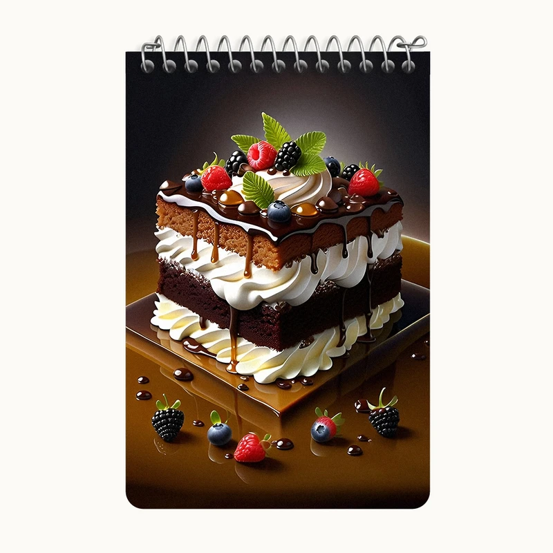 دفتر یادداشت 50 برگ خندالو طرح کیک شکلاتی کد F6744
