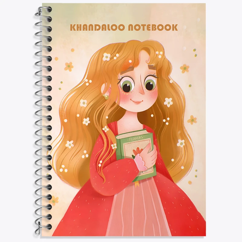 دفتر زبان 50 برگ خندالو مدل دو خط طرح دخترانه کد N6280