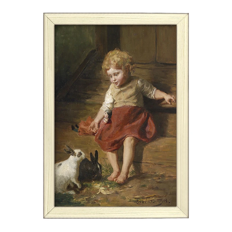 تابلو خندالو طرح نقاشی مادر عروسک اثر فلیکس شلزینگر کد F12304