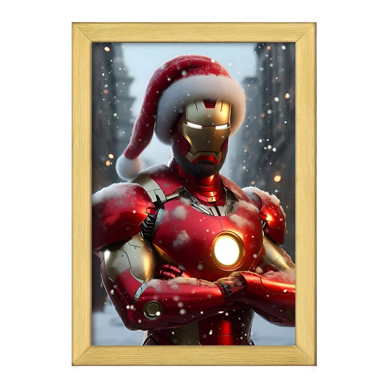 تابلو خندالو طرح مرد آهنی بابانوئل مارول (Marvel) کد F8099