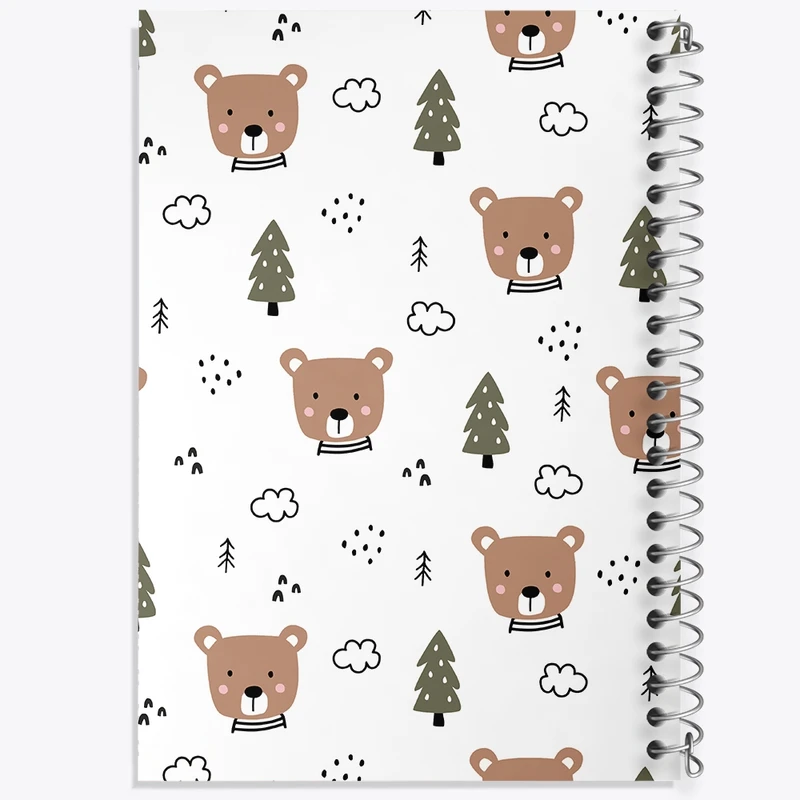 دفتر طراحی 50 برگ خندالو طرح پترن خرس کد N5396