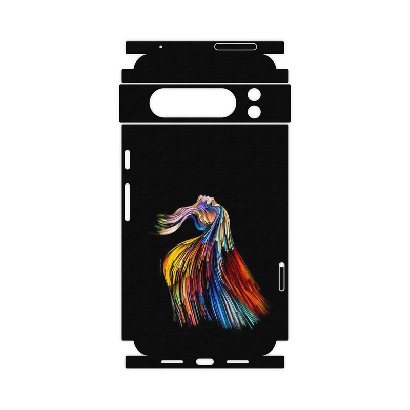 برچسب پوششی ماهوت مدل Rainbow Hair Digital Art-FullSkin مناسب برای گوشی موبایل گوگل Pixel 8 Pro