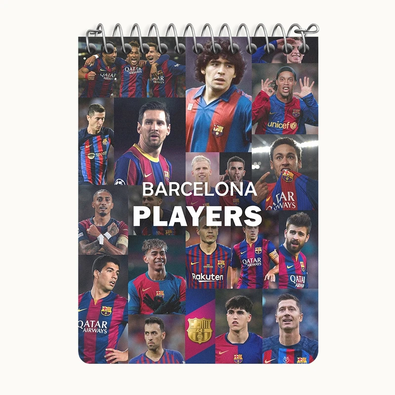 دفتر یادداشت 50 برگ خندالو طرح بازیکن های بارسلونا (Barcelona) کد N9173
