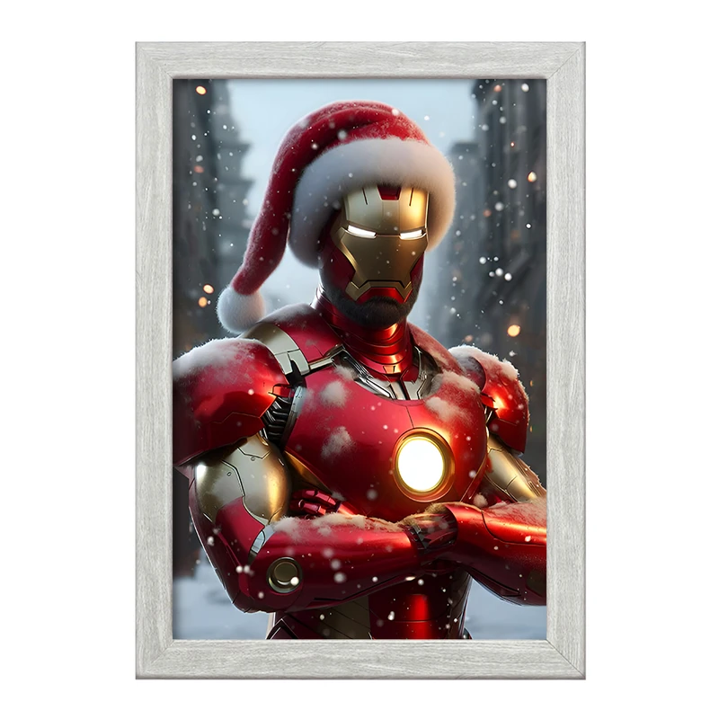 تابلو خندالو طرح مرد آهنی بابانوئل مارول (Marvel) کد F8099