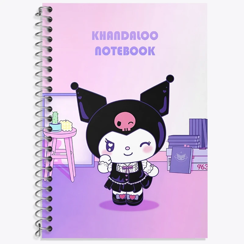 دفتر زبان 50 برگ خندالو مدل سه خط طرح کرومی (Kuromi) کد N8991