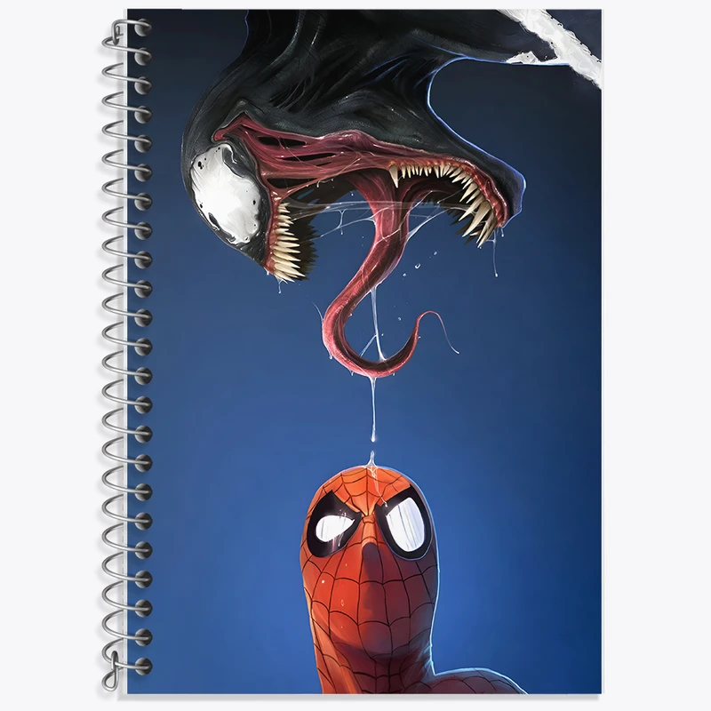 دفتر زبان 50 برگ خندالو مدل دو خط طرح ونوم و مرد عنکبوتی کد F10515