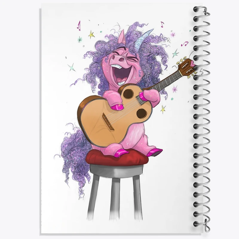 دفتر طراحی 50 برگ خندالو طرح تلما اسب تک شاخ کد F2137