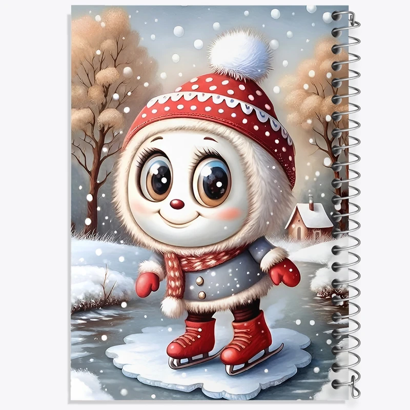 دفتر شطرنجی 50 برگ خندالو طرح آدم برفی کد F9122