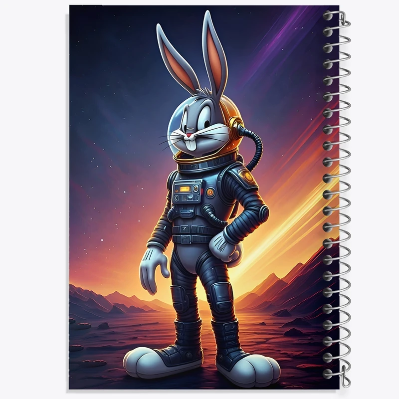 دفتر لیست خرید 50 برگ خندالو طرح باگز بانی فضانورد کد F11748