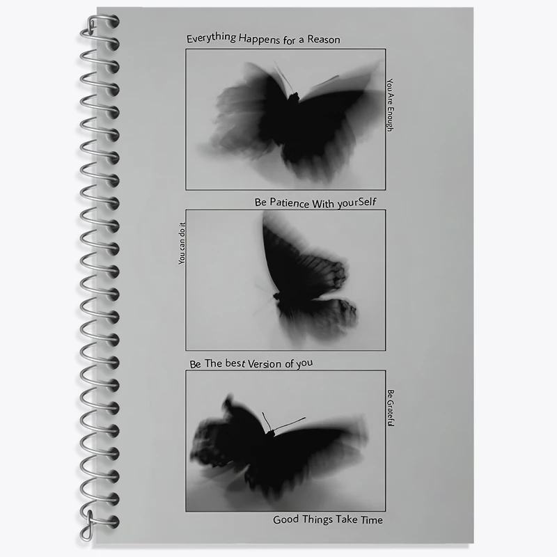 دفتر لغت 50 برگ خندالو طرح پروانه مشکی کد F3869