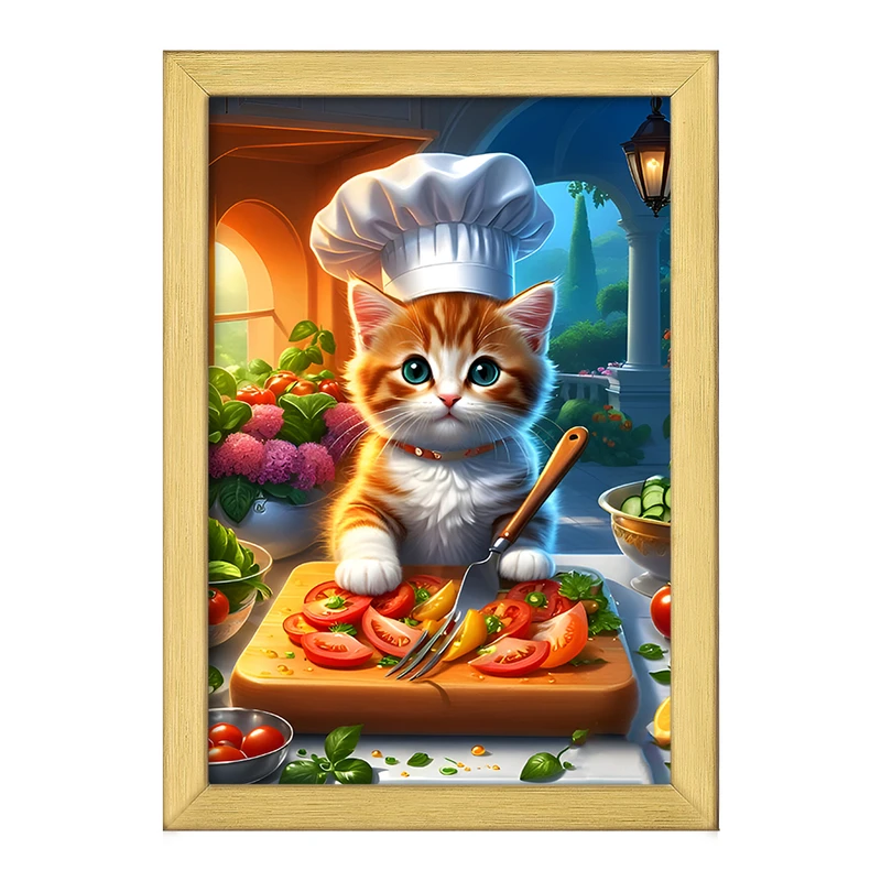 تابلو خندالو طرح گربه آشپز کد F6750