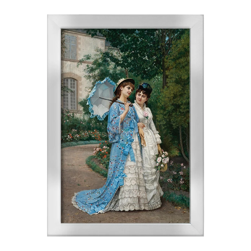 تابلو خندالو طرح نقاشی قدم زدن در باغ اثر آگوست تولموش کد F12287