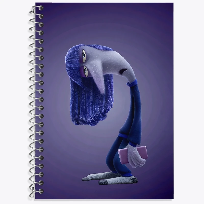 دفتر زبان 50 برگ خندالو مدل سه خط طرح شخصیت بی حوصلگی اینساید اوت کد F3349