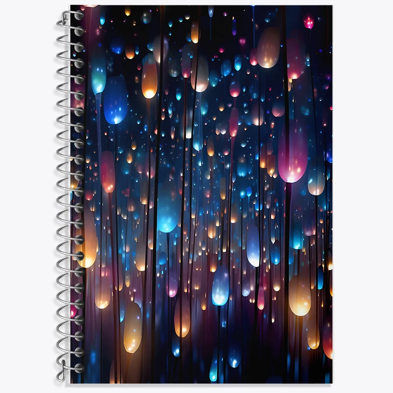 دفتر زبان 50 برگ خندالو مدل دو خط طرح چراغ های رنگی کد F11643