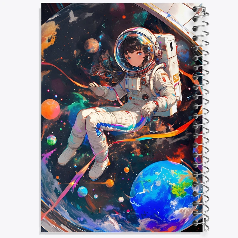 دفتر شطرنجی 50 برگ خندالو طرح دختر فضانورد کد F9236