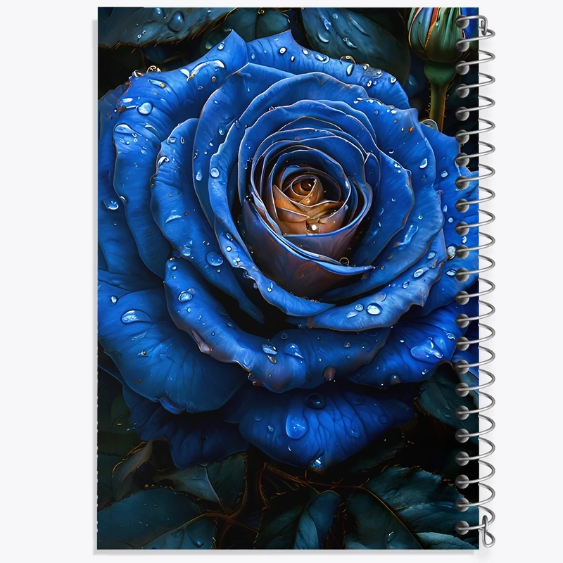 دفتر طراحی 50 برگ خندالو طرح گل آبی کد F12768