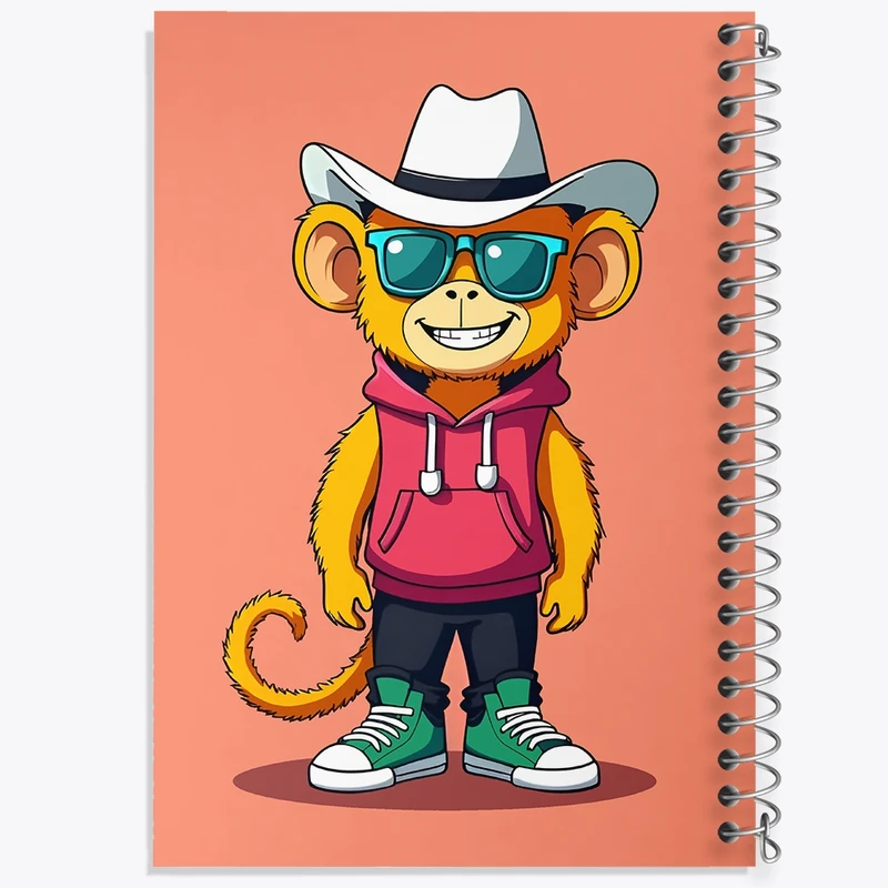 دفتر شطرنجی 50 برگ خندالو طرح میمون بامزه کد N6641